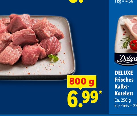 DELUXE Frisches Kalbs- Kotelett