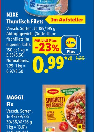 NIXE Thunfisch Filets