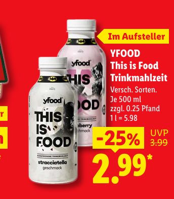 YFOOD This is Food Trinkmahlzeit