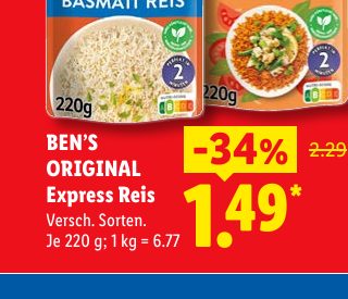 BEN’S ORIGINAL Express Reis