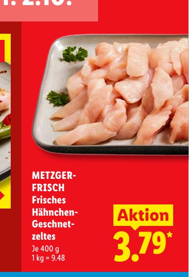 METZGER FRISCH Frisches Hähnchen Geschnet zeltes