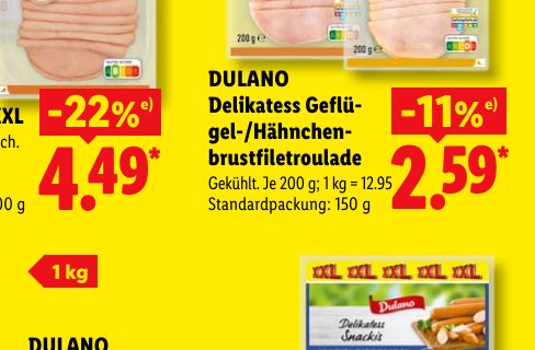 DULANO Delikatess Geflü- gel-/Hähnchen- brustfiletroulade