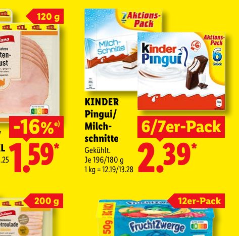 KINDER Pingui/ Milch- schnitte