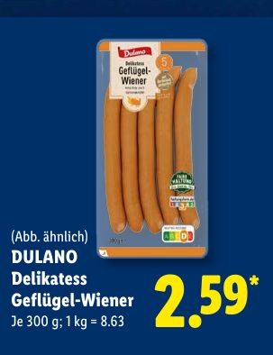 DULANO Delikatess Geflügel-Wiener