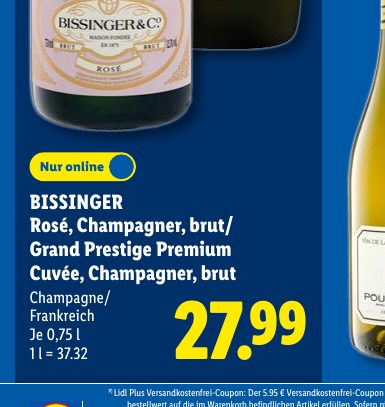 BISSINGER Rosé, Champagner, brut/ Grand Prestige Premium Cuvée, Champagner, brut