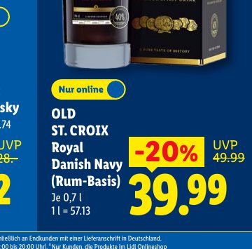OLD ST. CROIX Royal Danish Navy (Rum-Basis)