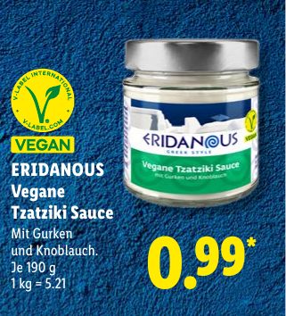 ERIDANOUS Vegane Tzatziki Sauce