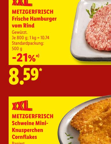 METZGERFRISCH Frische Hamburger vom Rind