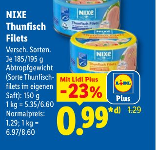 NIXE Thunfisch Filets