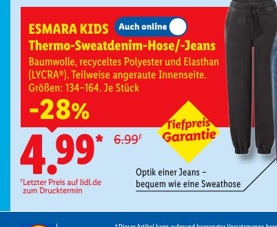 ESMARA KIDS Thermo-Sweatdenim-Hose/-Jeans