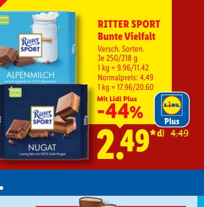 RITTER SPORT Bunte Vielfalt