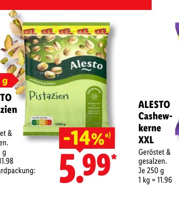 ALESTO Cashew kerne XXL