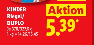 KINDER Riegel/ DUPLO