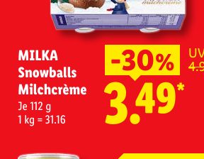 MILKA Snowballs Milchcrème