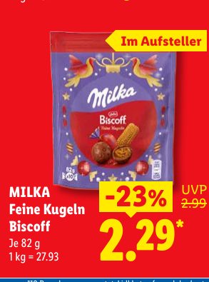 MILKA Feine Kugeln Biscoff