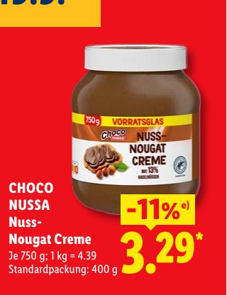CHOCO NUSSA Nuss- Nougat Creme