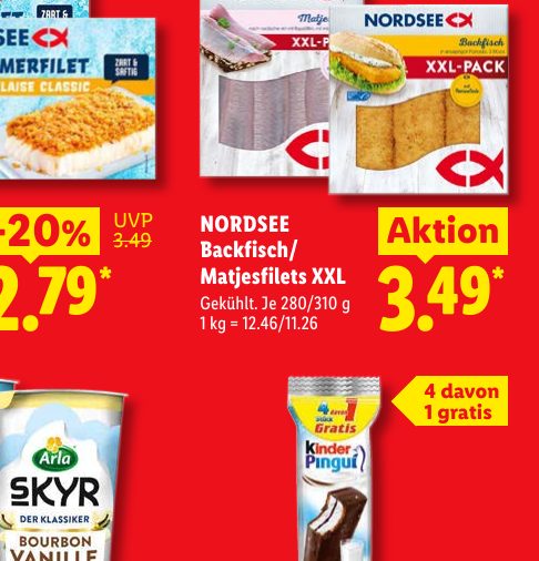 NORDSEE Backfisch/ Matjesfilets XXL