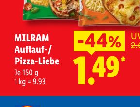 MILRAM Auflauf-/ Pizza-Liebe