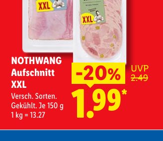 NOTHWANG Aufschnitt XXL