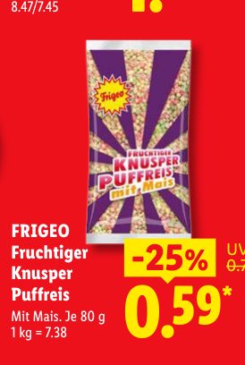 FRIGEO Fruchtiger Knusper Puffreis