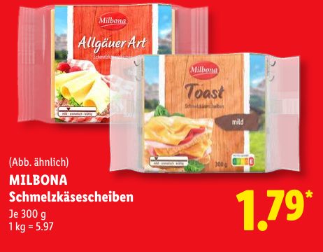 MILBONA Schmelzkäsescheiben