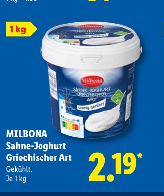 MILBONA Sahne-Joghurt Griechischer Art