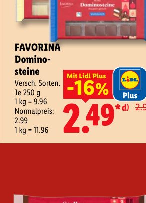 FAVORINA Domino- steine Mit Lidl Plus