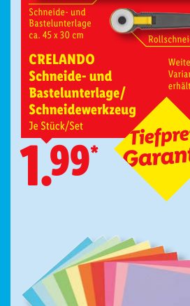 CRELANDO Schneide- und Bastel unterlage/ Schneidewerkzeug