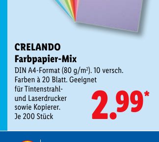 CRELANDO Farbpapier-Mix