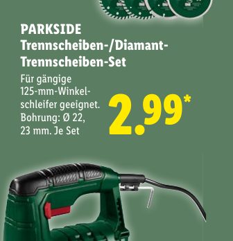 PARKSIDE Trennscheiben-/Diamant- Trenn scheiben-Set