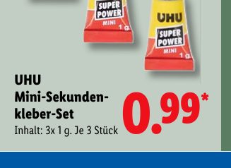 UHU Mini-Sekunden- kleber-Set
