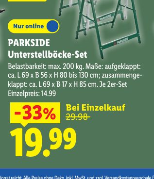 PARKSIDE Unterstellböcke-Set