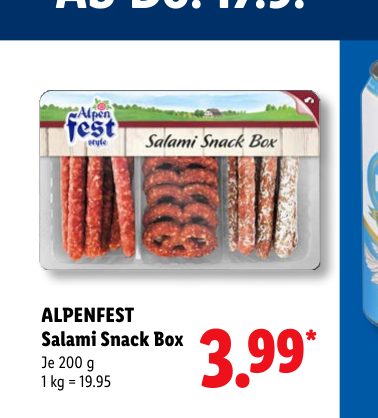 ALPENFEST Salami Snack Box