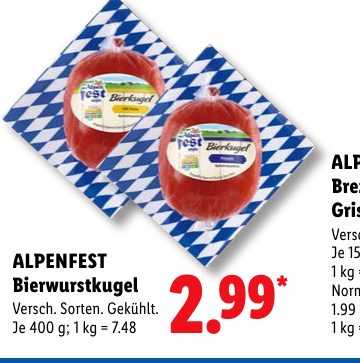 ALPENFEST Bierwurstkugel