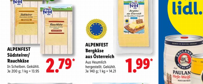 ALPENFEST Südsteirer/ Rauchkäse