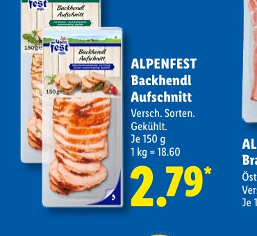 ALPENFEST Backhendl Aufschnitt