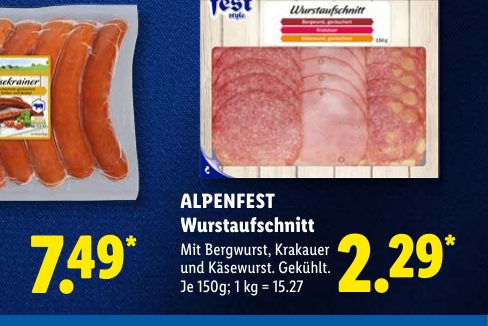 ALPENFEST Wurstaufschnitt