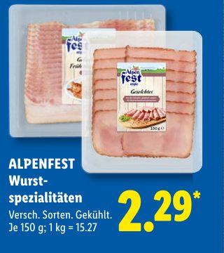 ALPENFEST Wurst- spezialitäten
