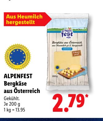 ALPENFEST Bergkäse aus Österreich