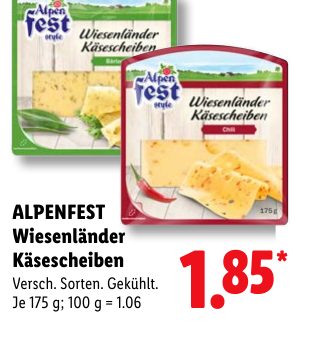 ALPENFEST Wiesenländer Käsescheiben