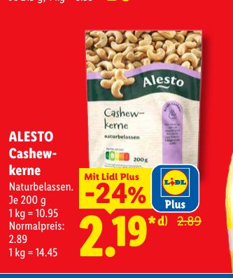ALESTO Cashew- kerne