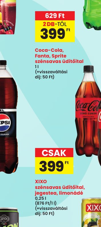 Coca-Cola, Fanta, Sprite szénsavas üdítőital