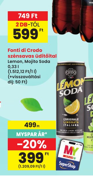 Fonti di Crodo szénsavas üdítőital
