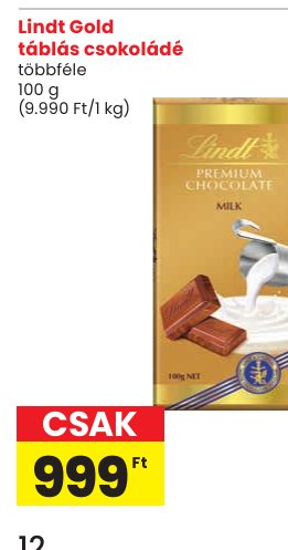 Lindt Gold táblás csokoládé