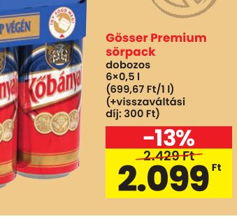 Gösser Premium sörpack