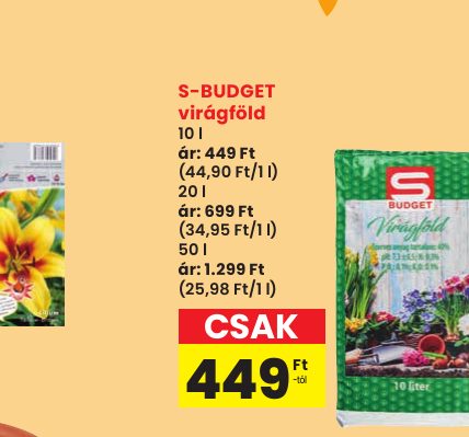 S-BUDGET virágföld