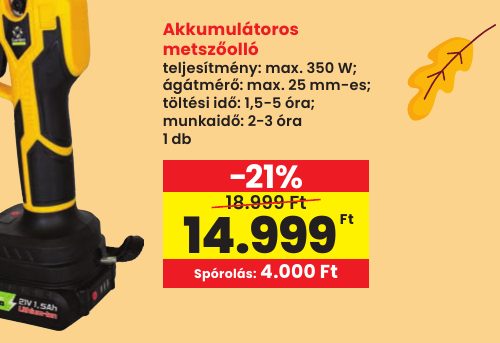Akkumulátoros metszőolló