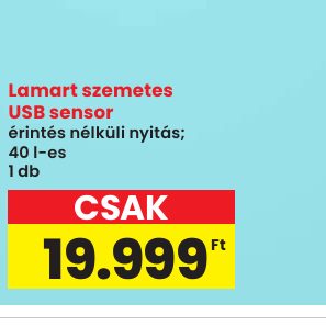 Lamart szemetes USB sensor