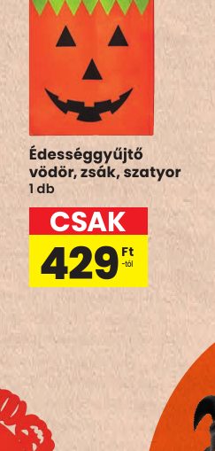 Édességgyűjtő vödör, zsák, szatyor
