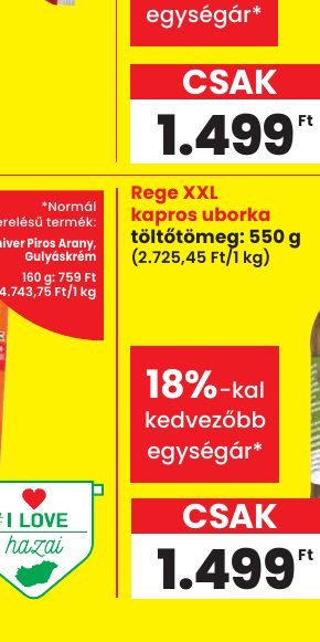 Rege XXL kapros uborka töltőtömeg: 550 g